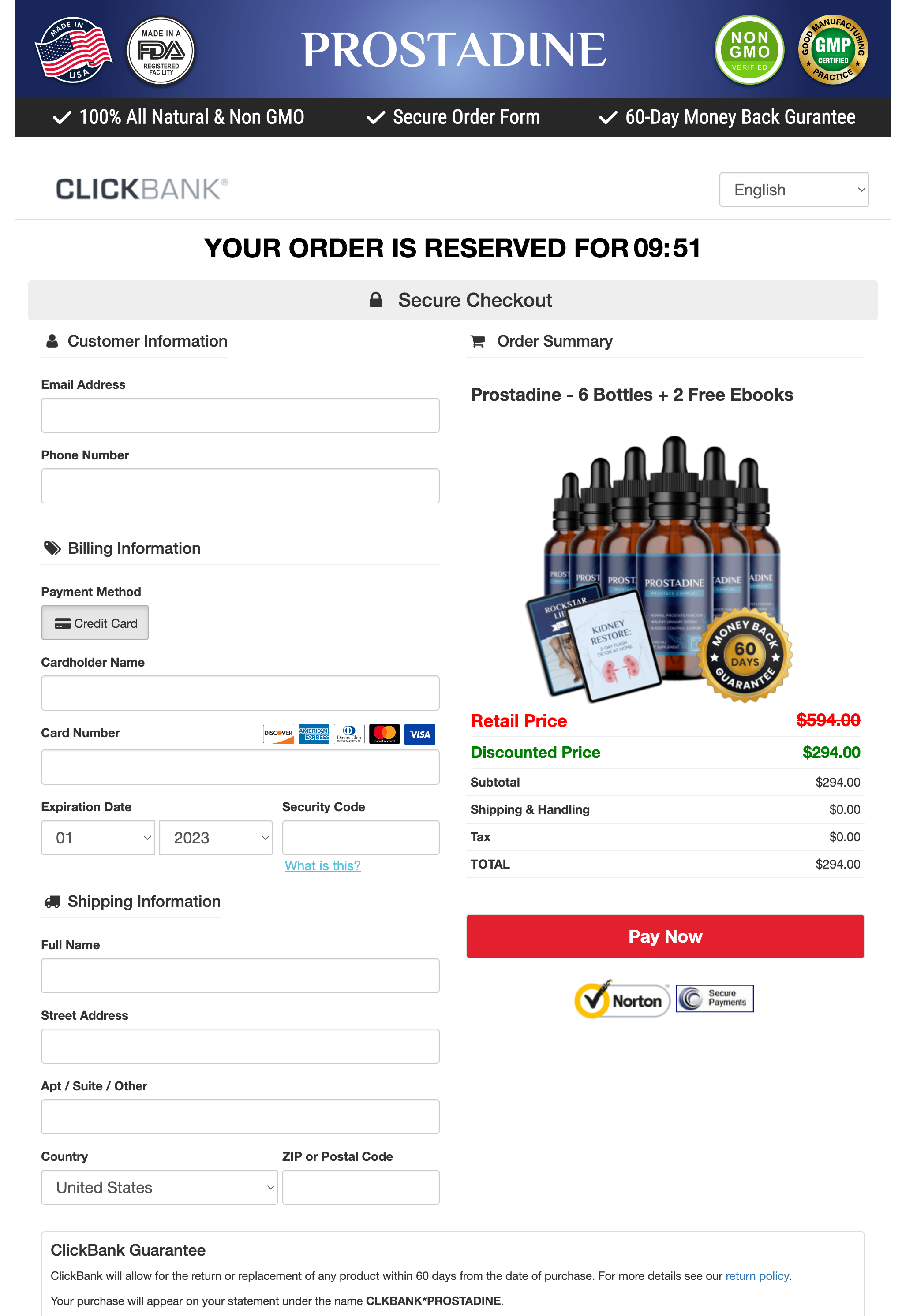 GetProstaDine.com - Order Page